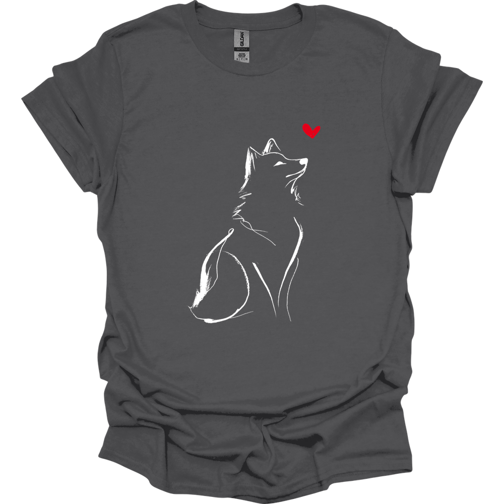 Shiba Inu - Sketch Dog T-Shirt - Charcoal