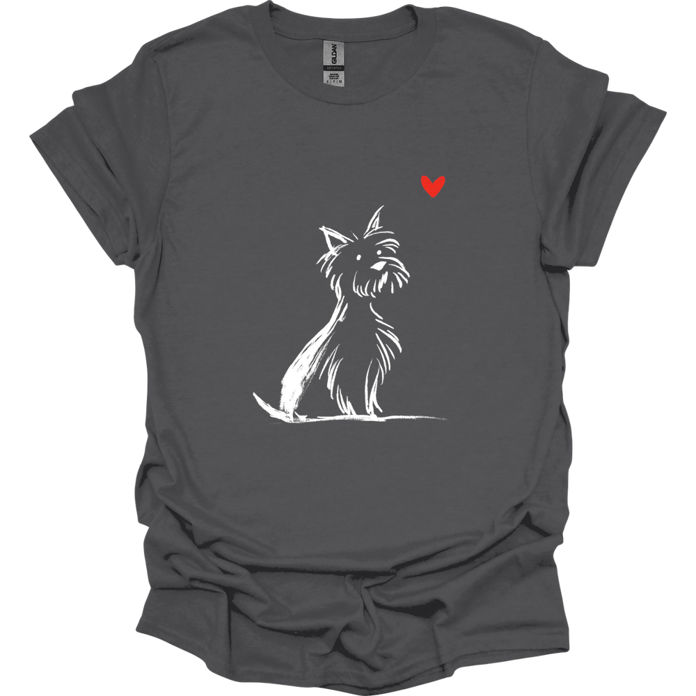 Yorkshire Terrier - Sketch Dog T-Shirt - Charcoal
