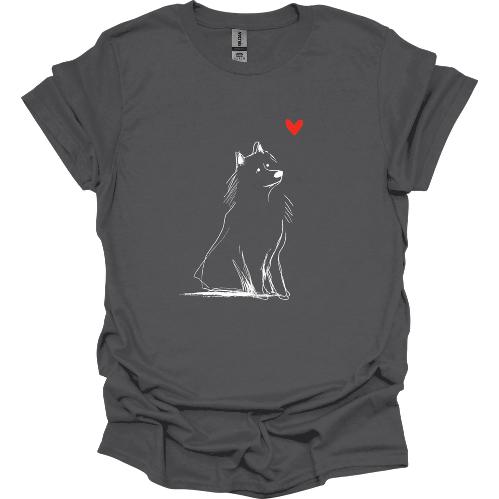 Samoyed - Sketch Dog T-Shirt - Charcoal