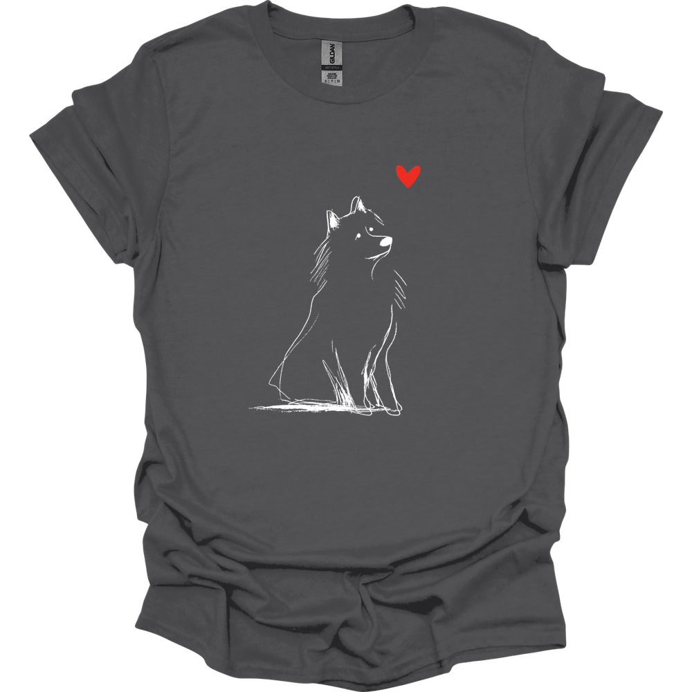 Samoyed - Sketch Dog T-Shirt - Charcoal