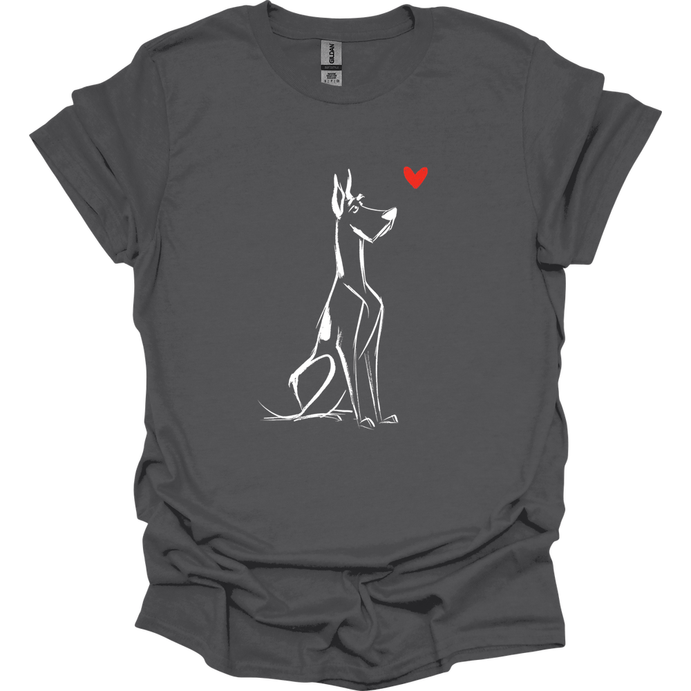 Great Dane - Sketch Dog T-Shirt - Charcoal