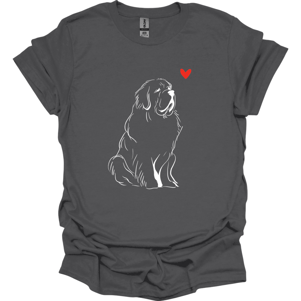 Newfoundland - Sketch Dog T-Shirt - Charcoal