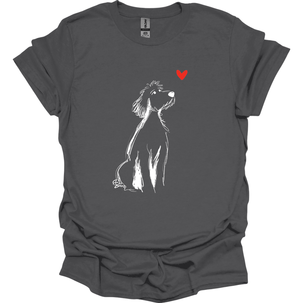 Golden Doodle - Sketch Dog T-Shirt - Charcoal