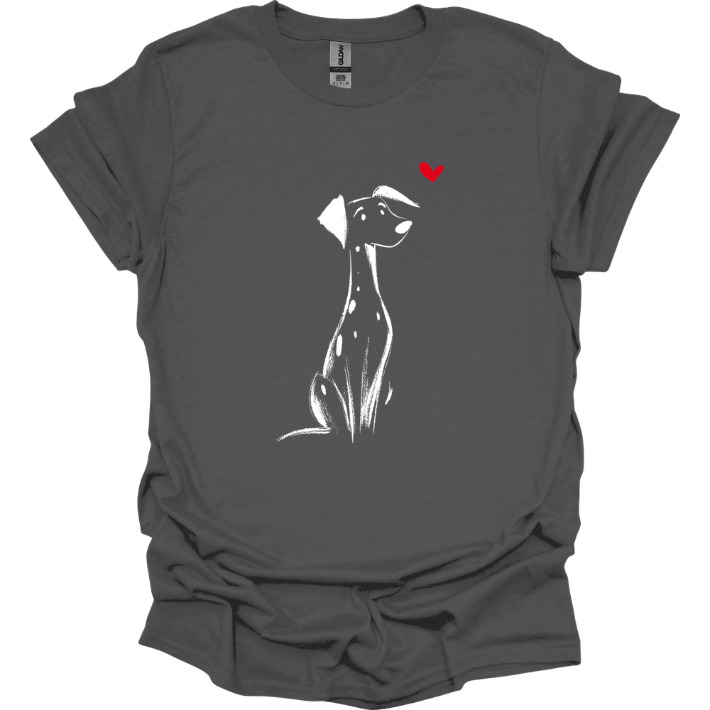 Dalmatian - Sketch Dog T-Shirt - Charcoal