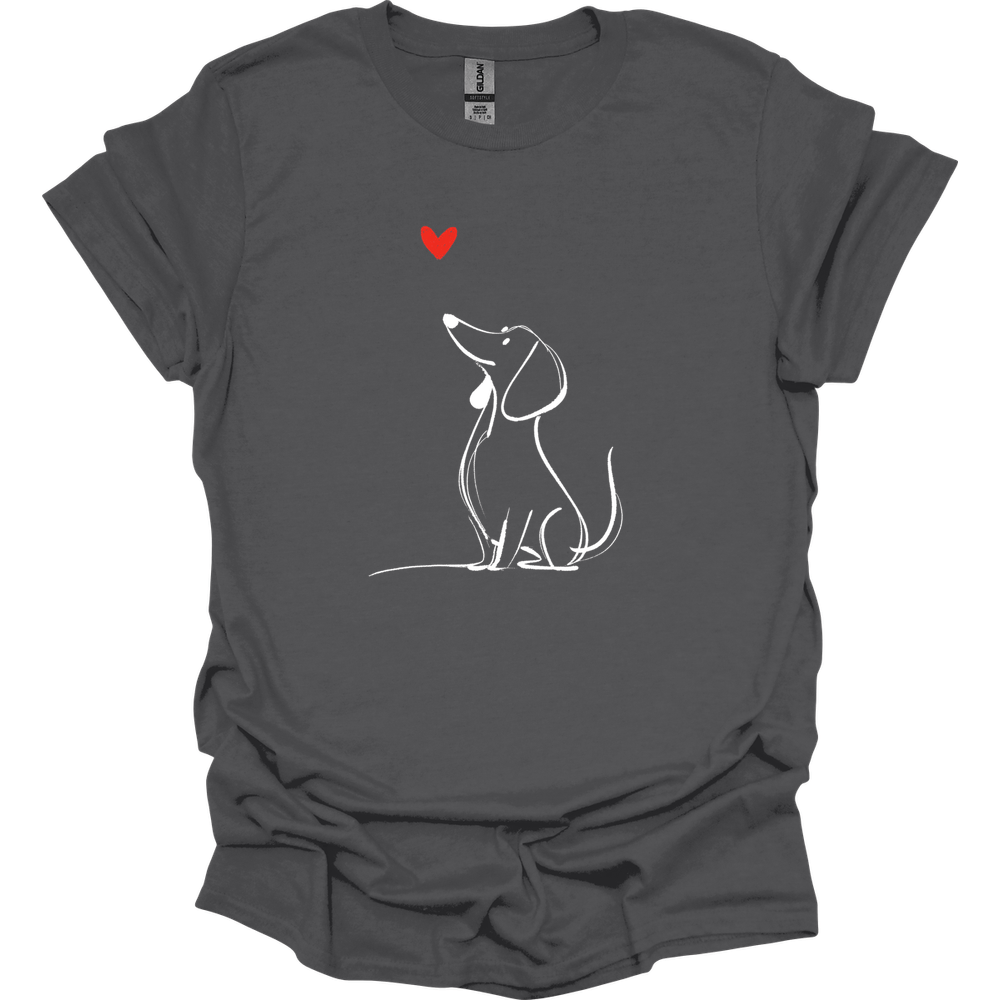 Dachshund - Sketch Dog T-Shirt - Charcoal