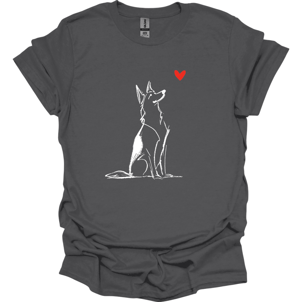 German Shepherd - Sketch Dog T-Shirt - Charcoal