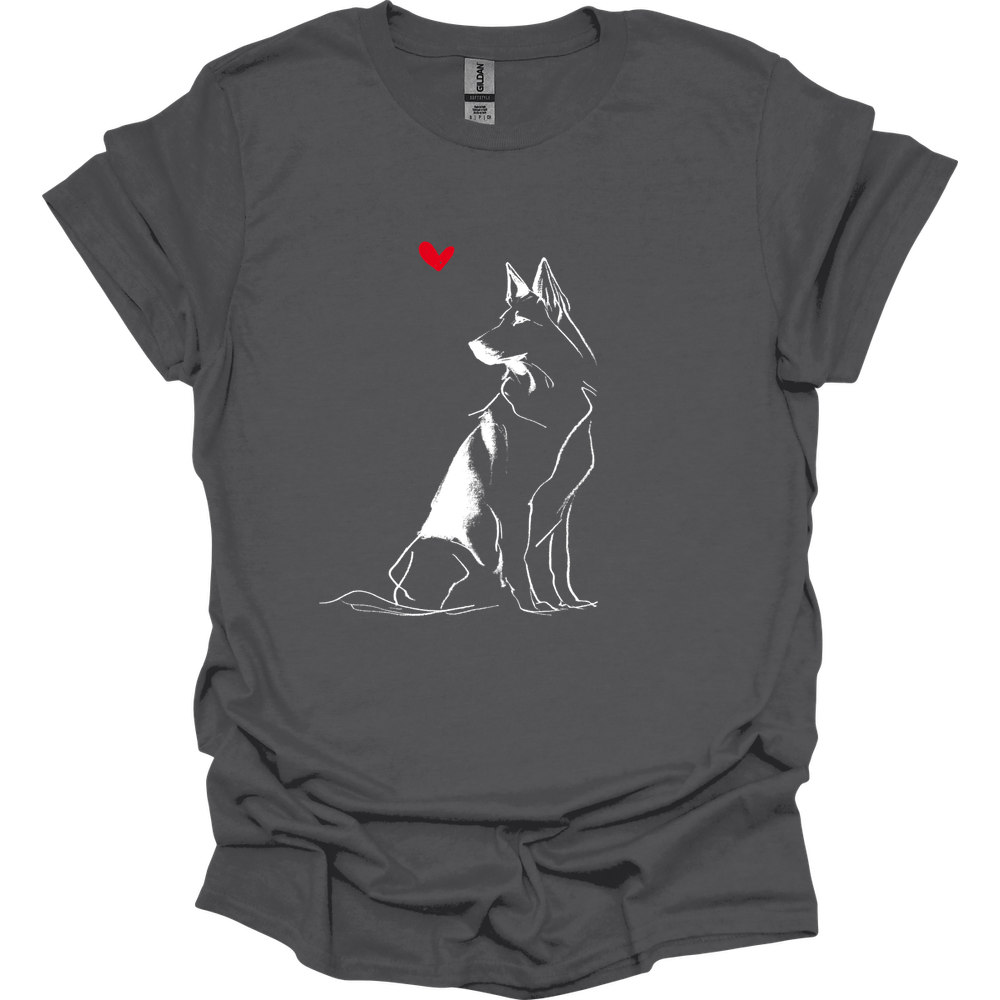 Dutch Shepherd - Sketch Dog T-Shirt - Charcoal