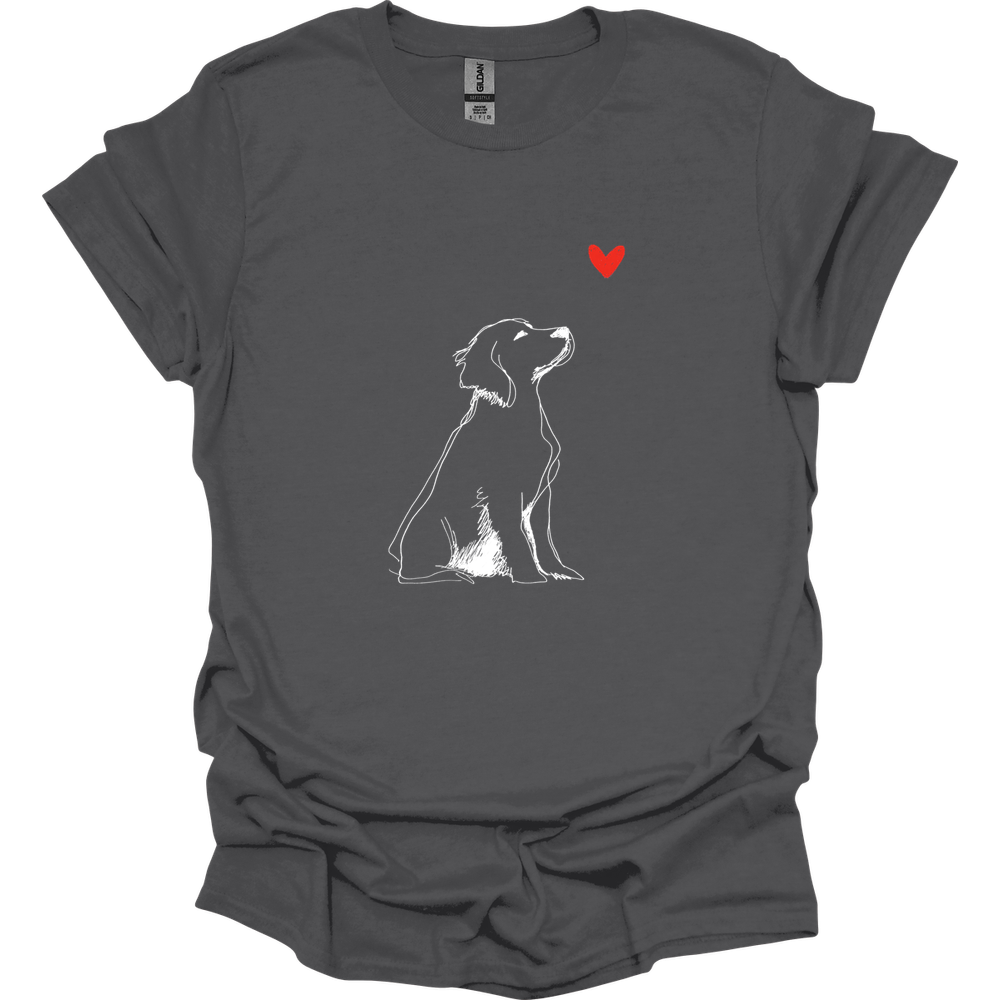 Brittany - Sketch Dog T-Shirt - Charcoal