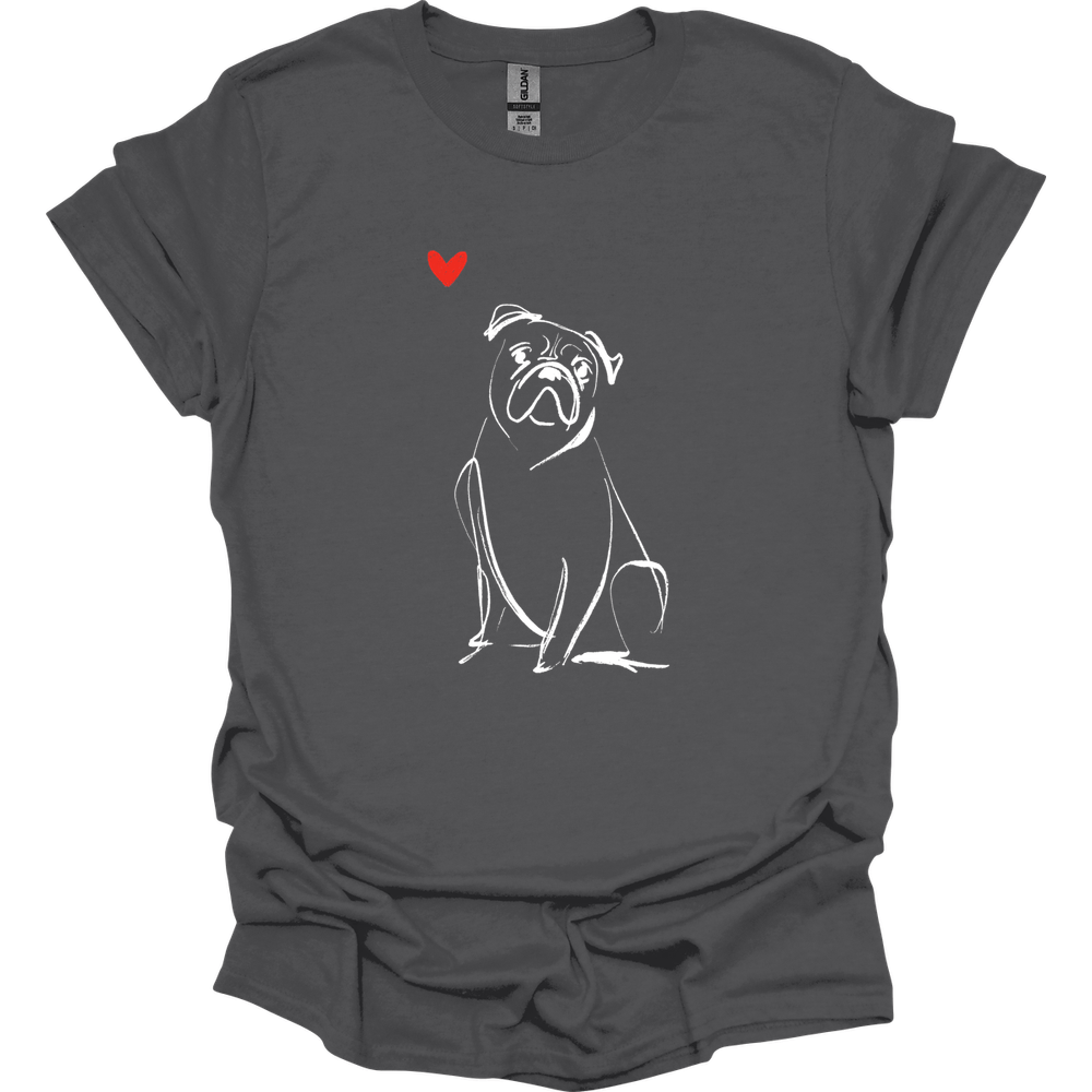 Boxer - Sketch Dog T-Shirt - Charcoal