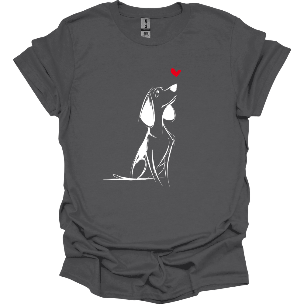 Beagle - Sketch Dog T-Shirt - Charcoal