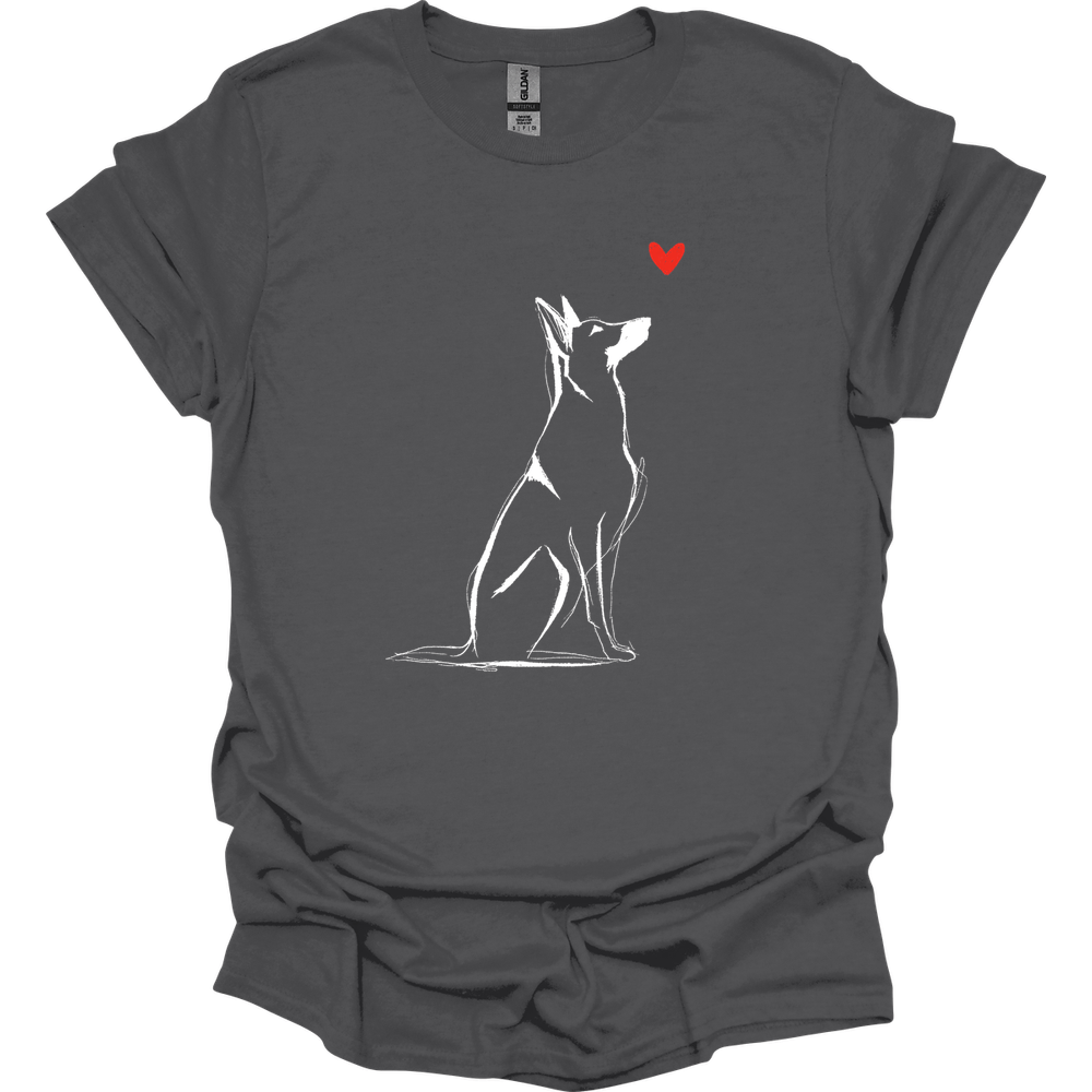 Beligian Malinois - Sketch Dog T-Shirt - Charcoal