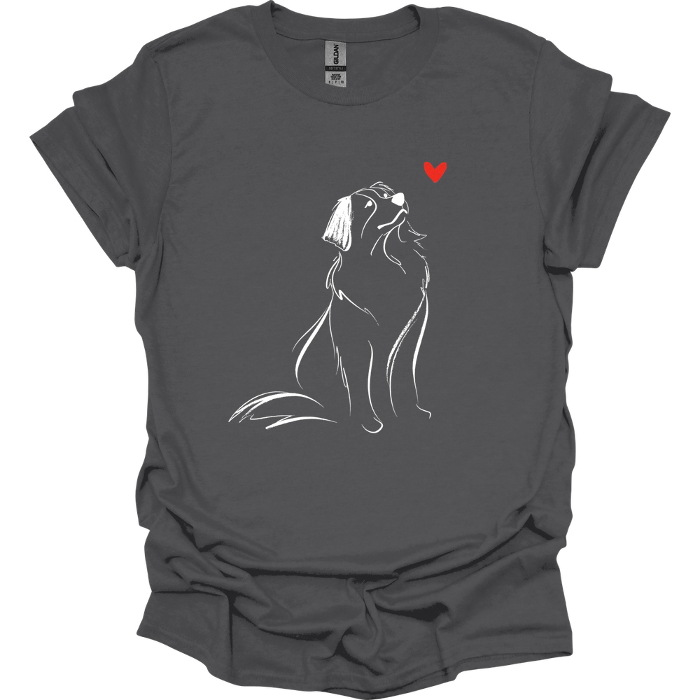 Bernese Mountain Dog - Sketch Dog T-Shirt - Charcoal