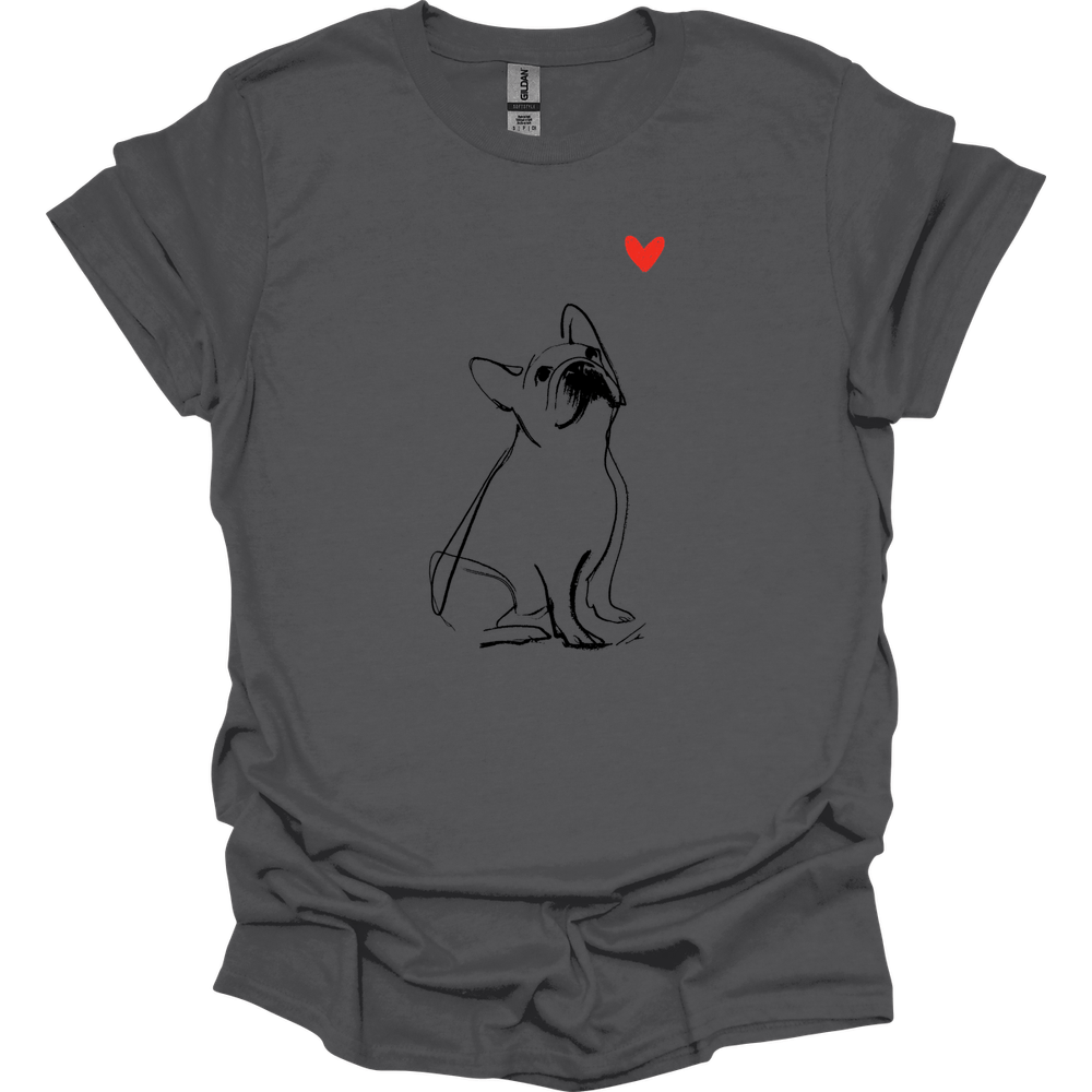 French Bulldog - Sketch Dog T-Shirt - Charcoal
