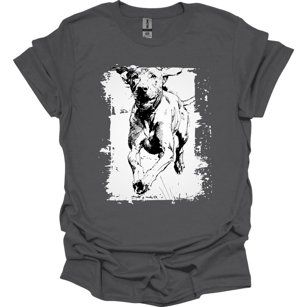 Vizsla - Running Dog T-Shirt - Charcoal