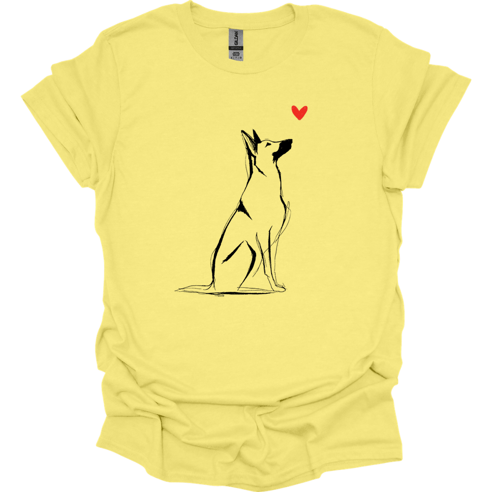 Beligian Malinois - Sketch Dog T-Shirt - Cornsilk