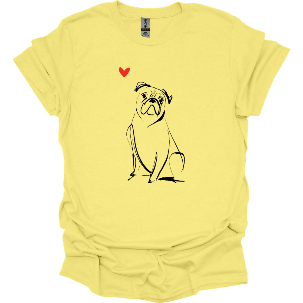 Boxer - Sketch Dog T-Shirt - Cornsilk
