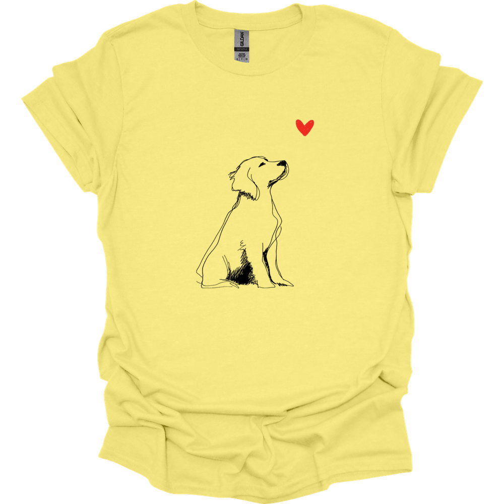 Brittany - Sketch Dog T-Shirt - Cornsilk