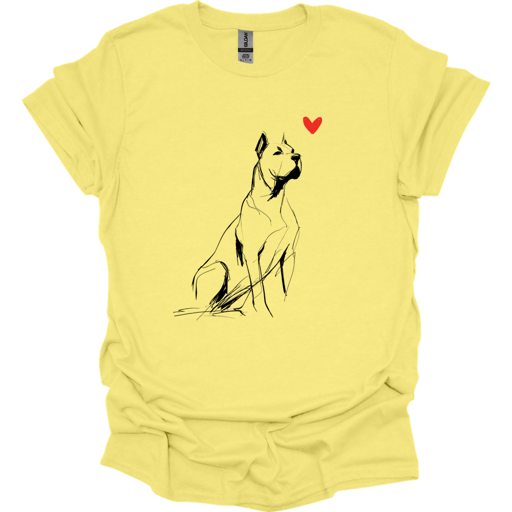 Cane Corso - Sketch Dog T-Shirt - Cornsilk