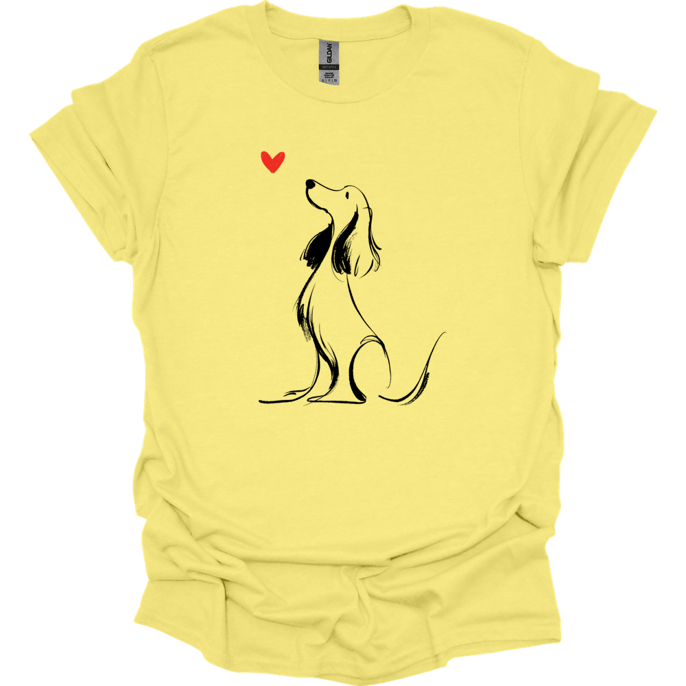 Cocker Spaniel - Sketch Dog T-Shirt - Cornsilk