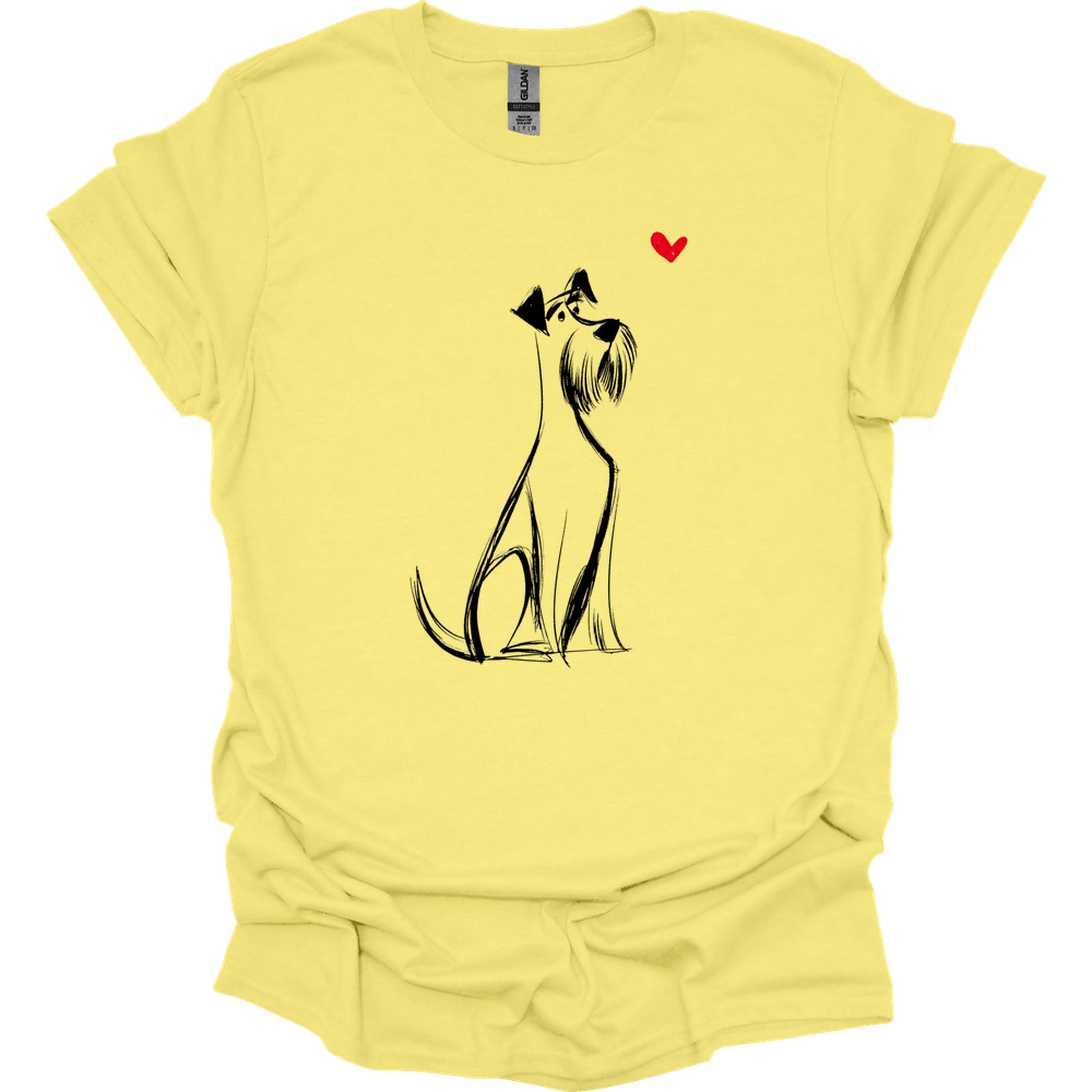 Giant Schnauzer - Sketch Dog T-Shirt - Cornsilk