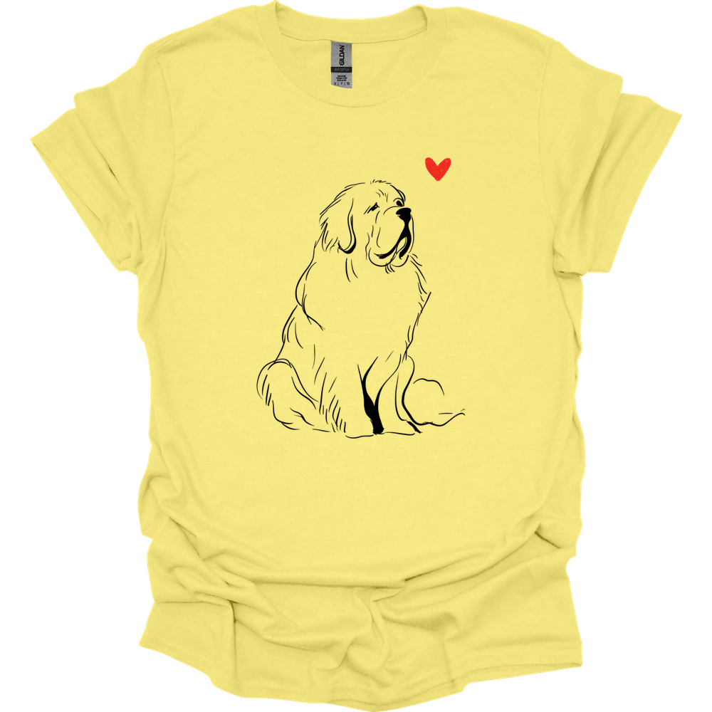 Newfoundland - Sketch Dog T-Shirt - Cornsilk