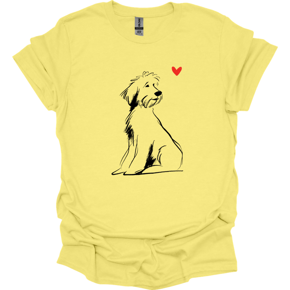 Portuguese Water Dog - Sketch Dog T-Shirt - Cornsilk