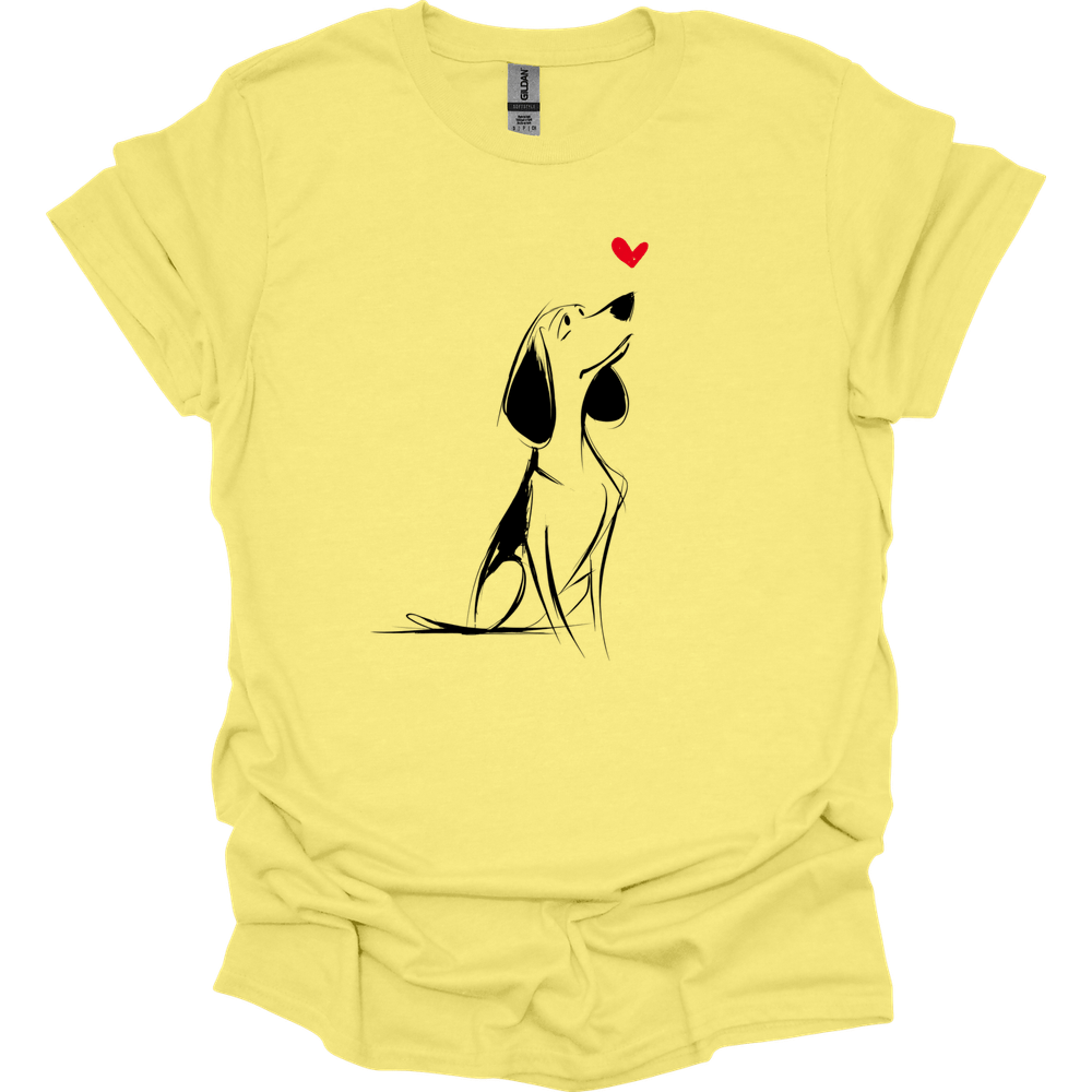 Beagle - Sketch Dog T-Shirt - Cornsilk