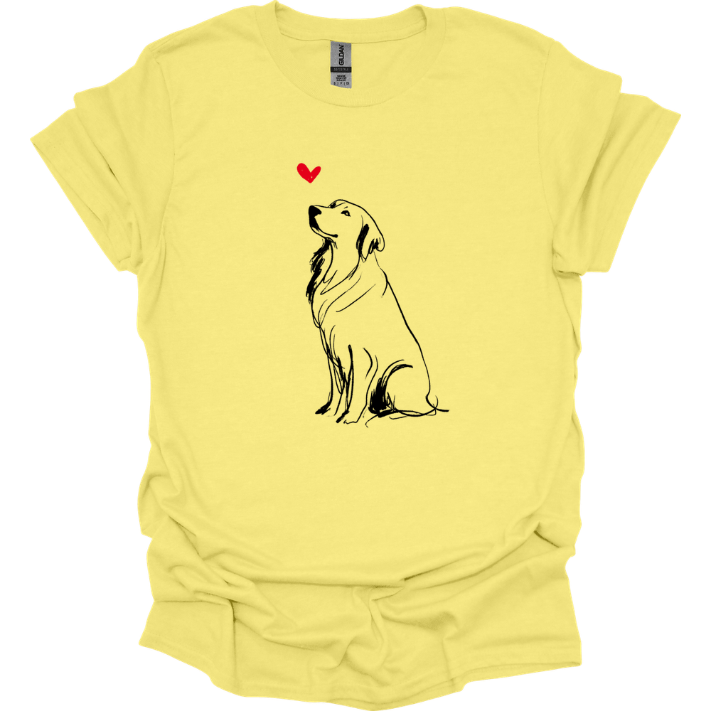 Golden Retriever - Sketch Dog T-Shirt - Cornsilk