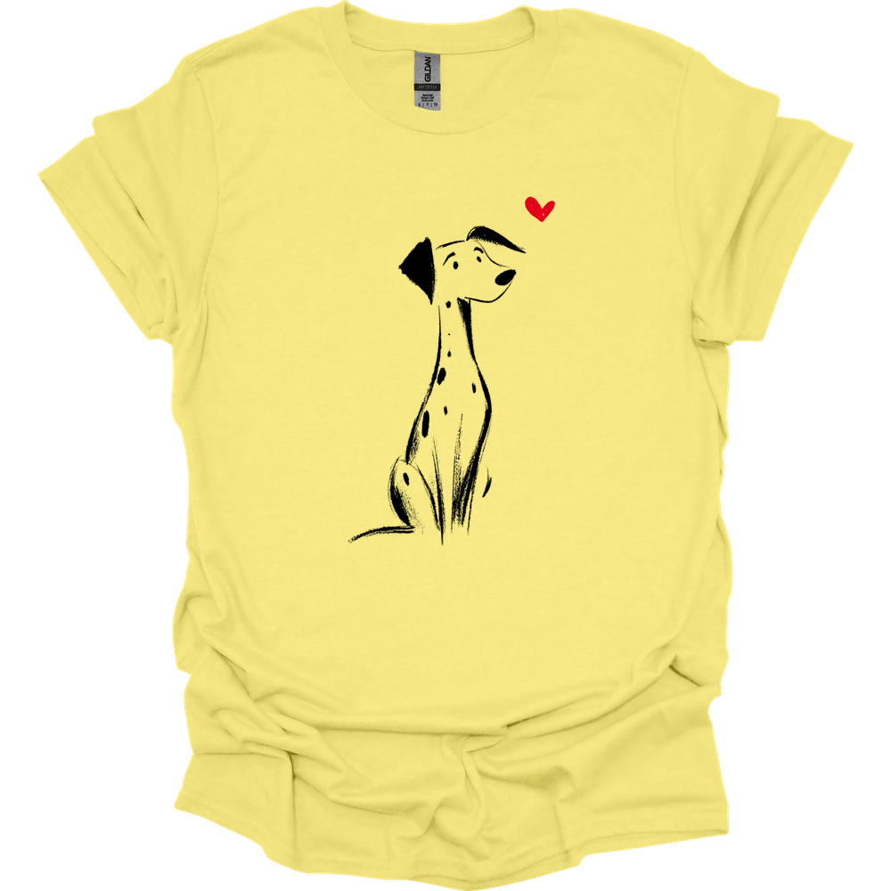 Dalmatian - Sketch Dog T-Shirt - Cornsilk