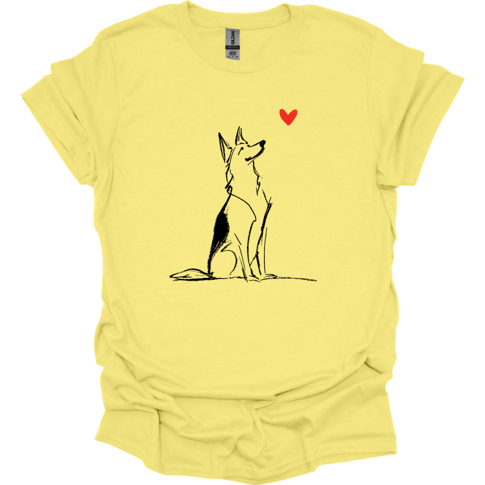 German Shepherd - Sketch Dog T-Shirt - Cornsilk