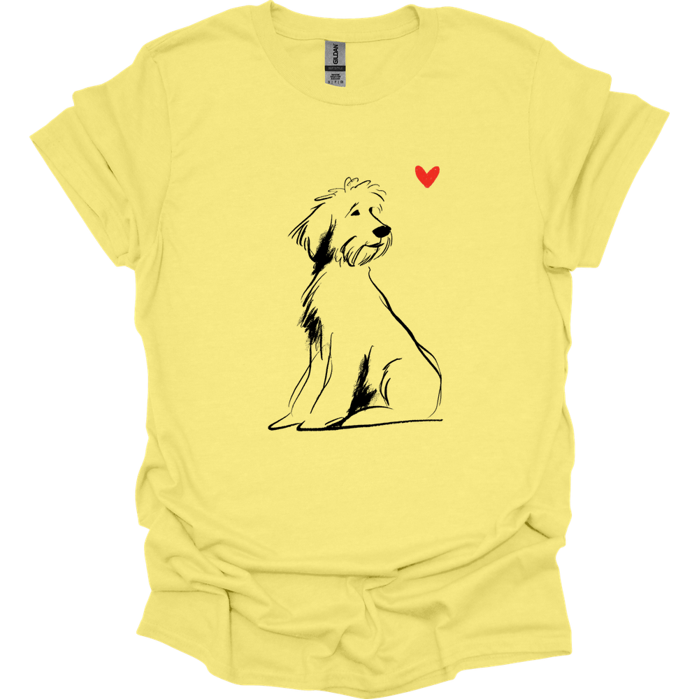 Portuguese Water Dog - Sketch Dog T-Shirt - Cornsilk