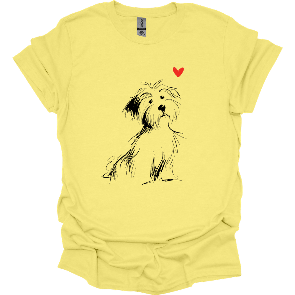 Havanese - Sketch Dog T-Shirt - Cornsilk
