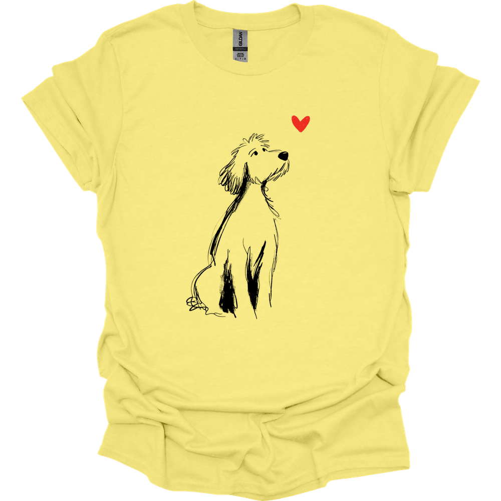 Golden Doodle - Sketch Dog T-Shirt - Cornsilk