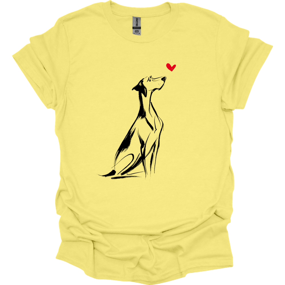 German Shorthaired Pointer - Sketch Dog T-Shirt - Cornsilk