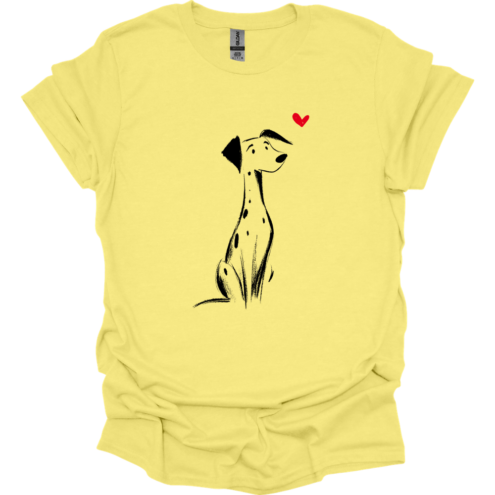 Dalmatian - Sketch Dog T-Shirt - Cornsilk