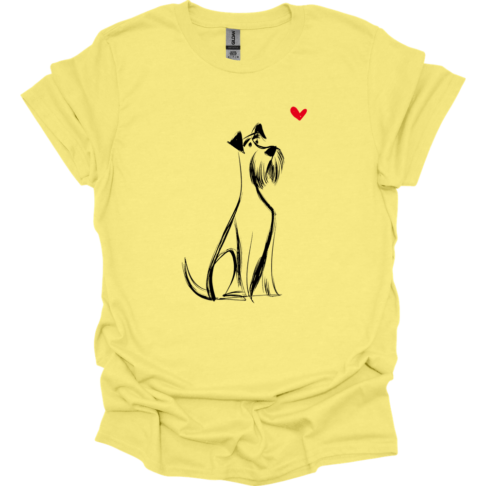Giant Schnauzer - Sketch Dog T-Shirt - Cornsilk
