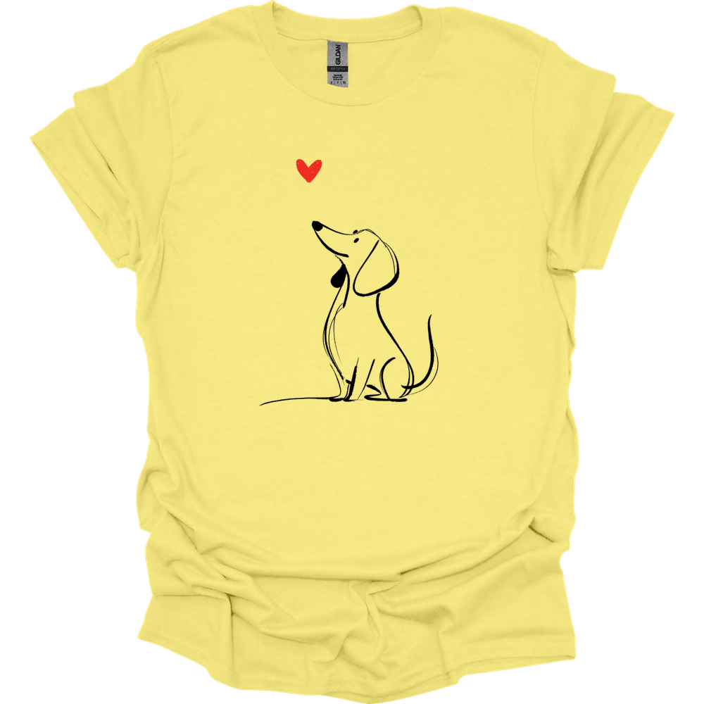 Dachshund - Sketch Dog T-Shirt - Cornsilk