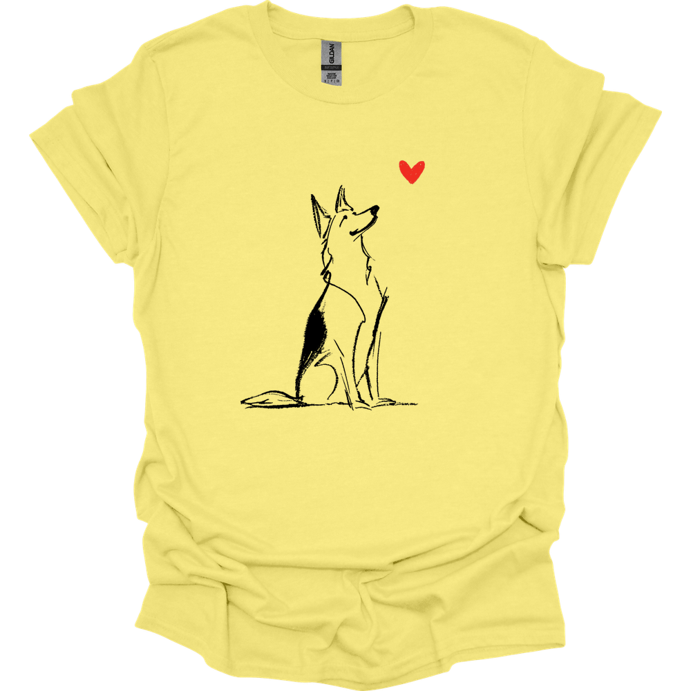 German Shepherd - Sketch Dog T-Shirt - Cornsilk