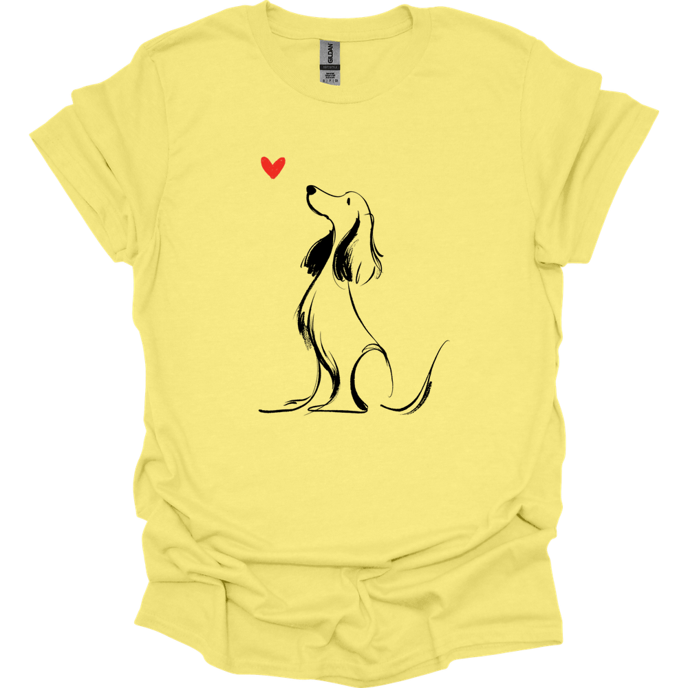 Cocker Spaniel - Sketch Dog T-Shirt - Cornsilk