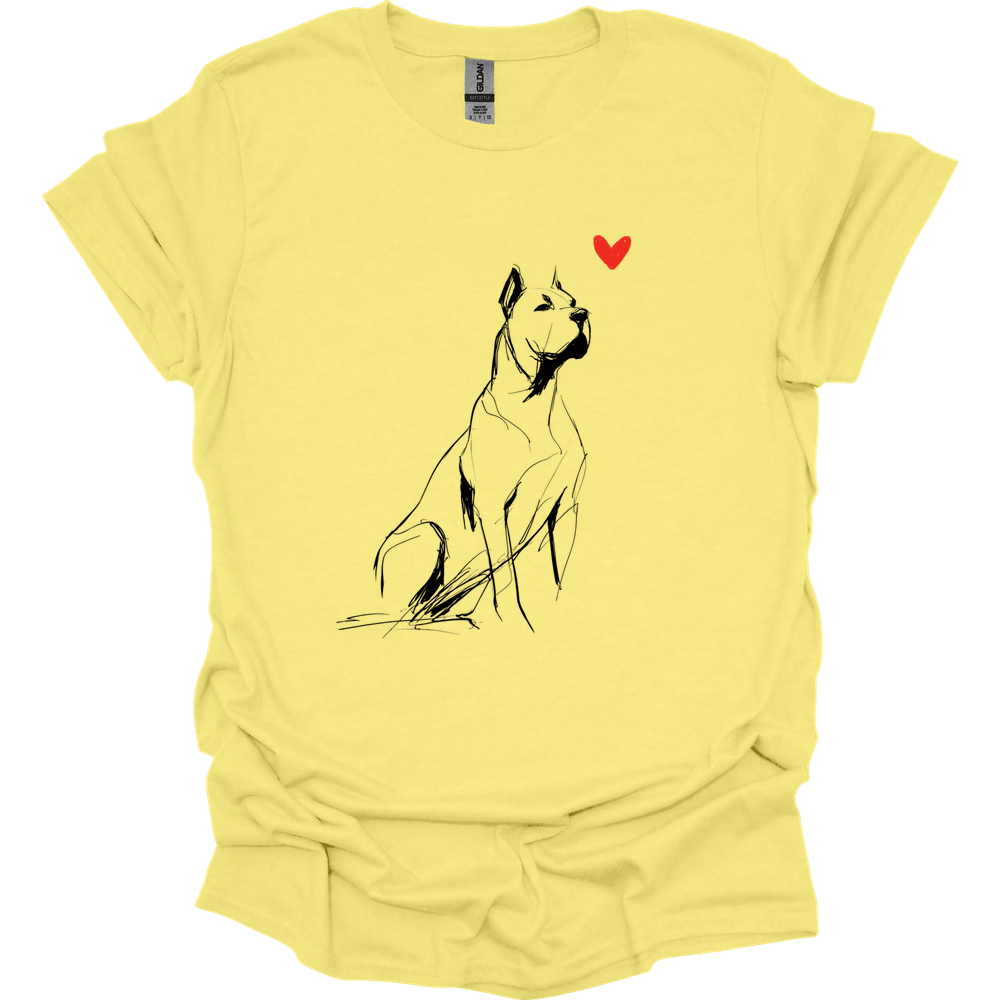 Cane Corso - Sketch Dog T-Shirt - Cornsilk