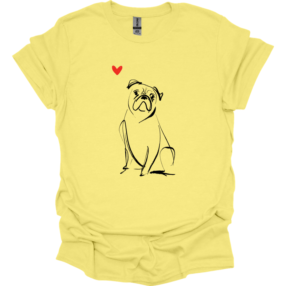 Boxer - Sketch Dog T-Shirt - Cornsilk
