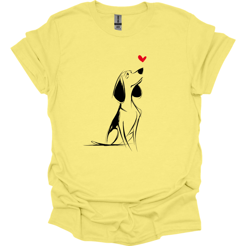 Beagle - Sketch Dog T-Shirt - Cornsilk