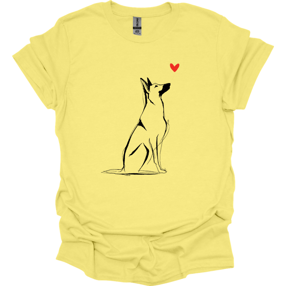 Beligian Malinois - Sketch Dog T-Shirt - Cornsilk