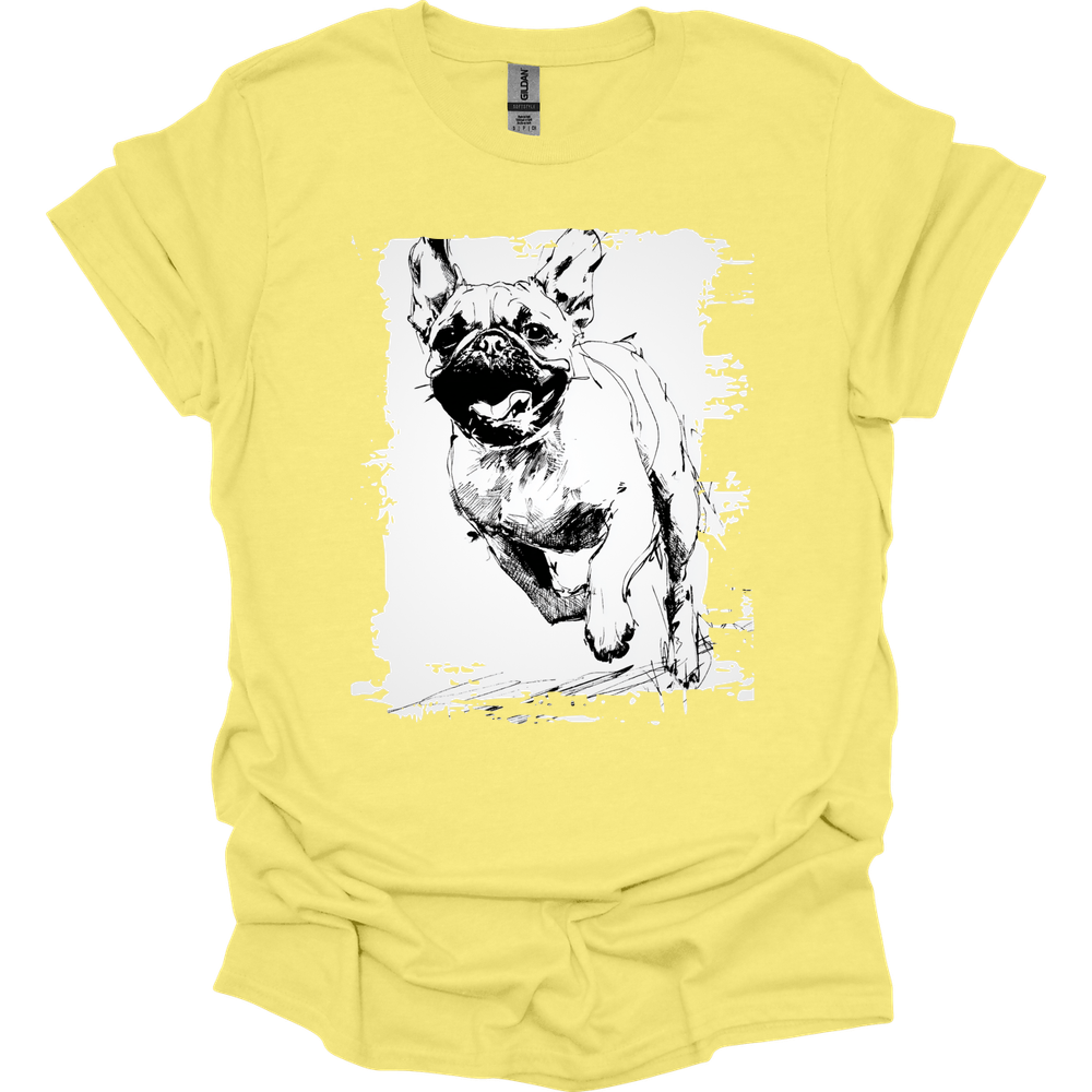 Pug - Running Dog T-Shirt - Cornsilk