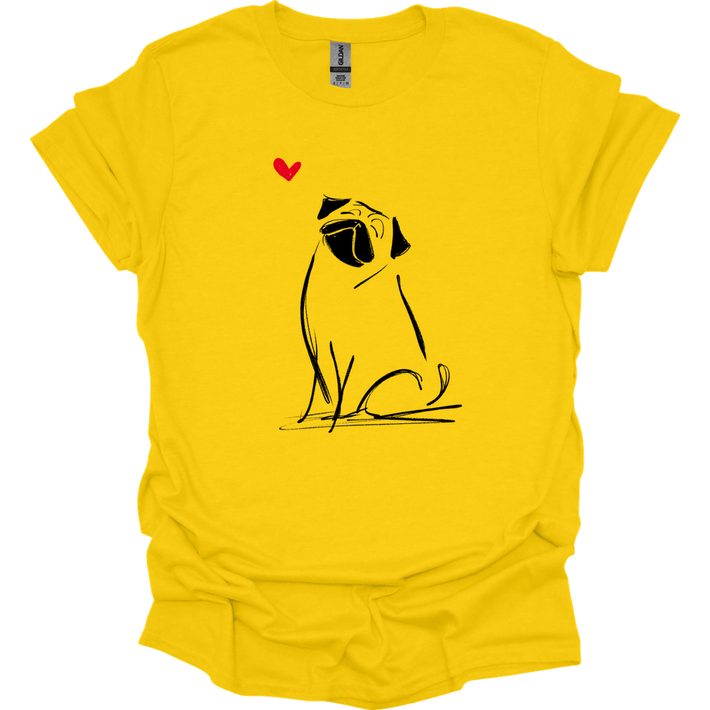 Pug - Sketch Dog T-Shirt - Daisy