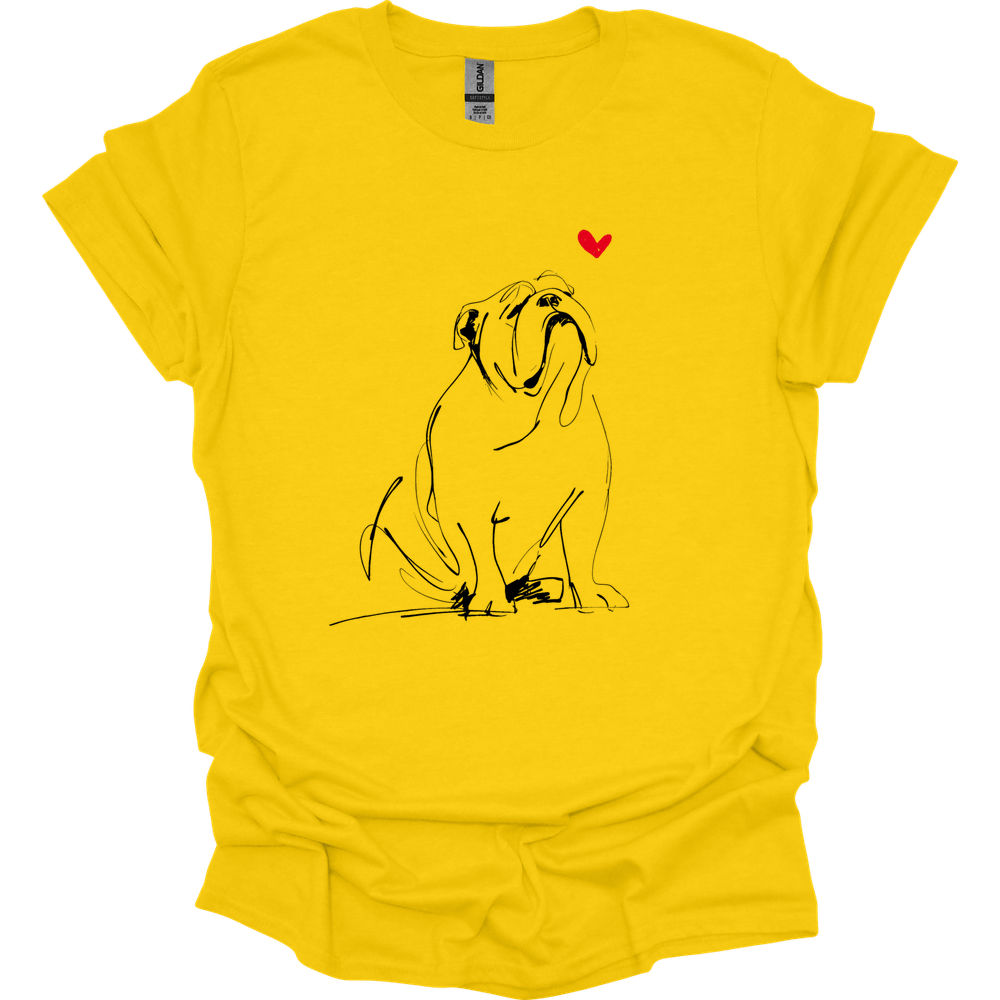 Bulldog - Sketch Dog T-Shirt - Daisy