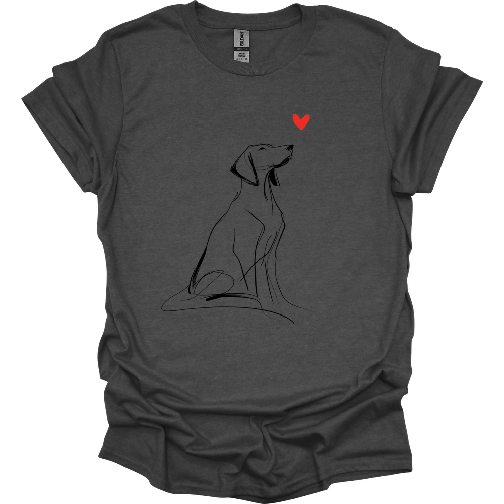 Vizsla - Sketch Dog T-Shirt - Dark Heather