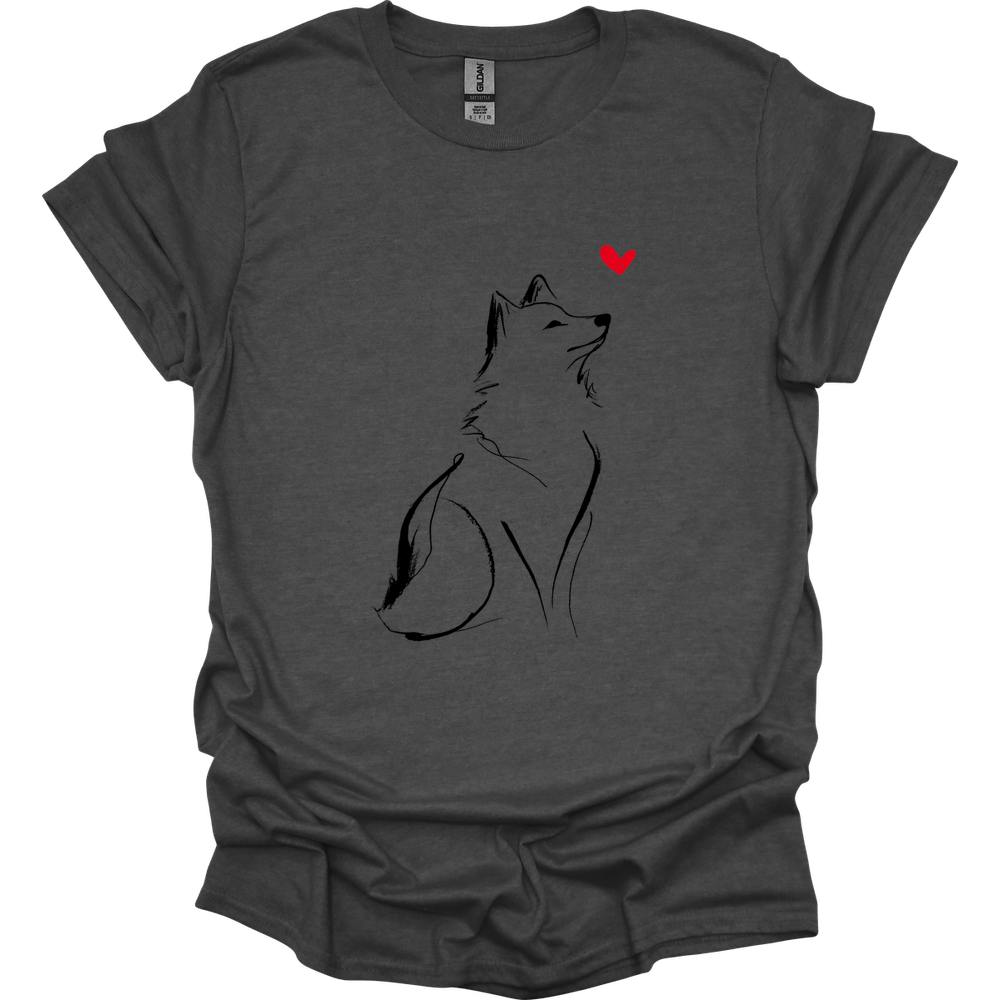 Shiba Inu - Sketch Dog T-Shirt - Dark Heather