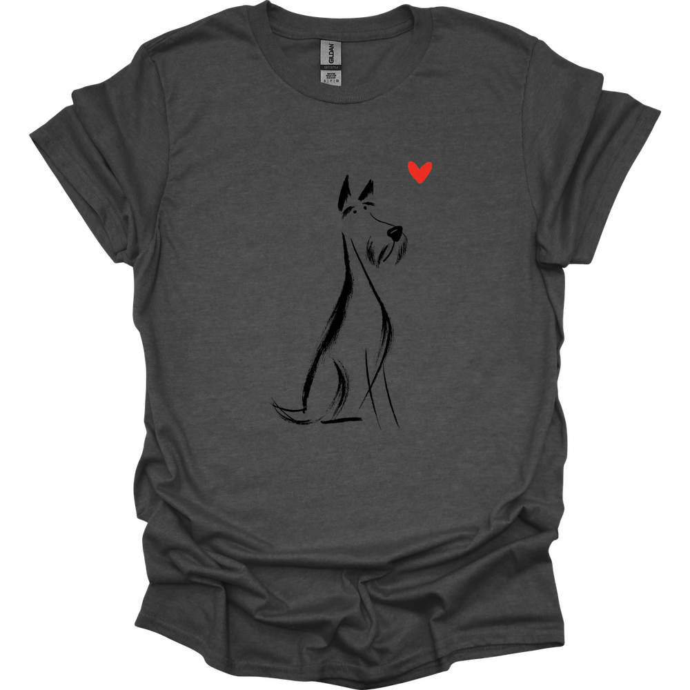 Kerry Blue Terrier - Sketch Dog T-Shirt - Dark Heather