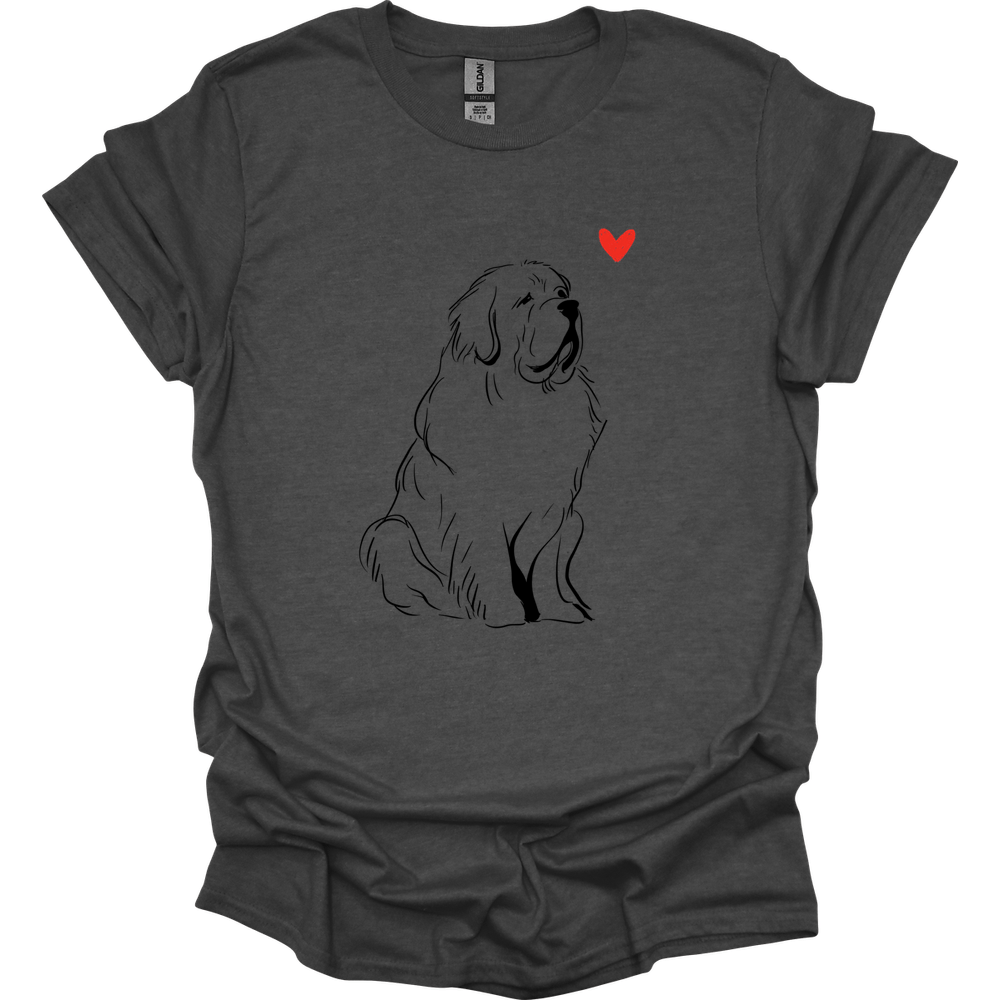 Newfoundland - Sketch Dog T-Shirt - Dark Heather
